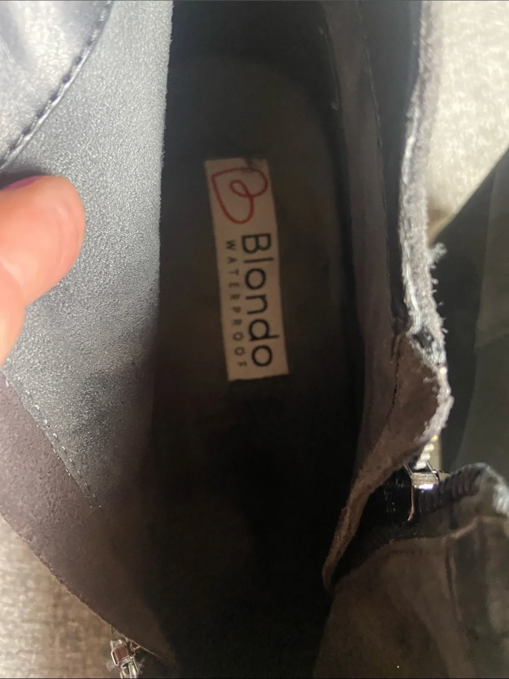 Blondo Gray Suede Wedge Sneaker Boot with Side Zip waterproof womens 10 M